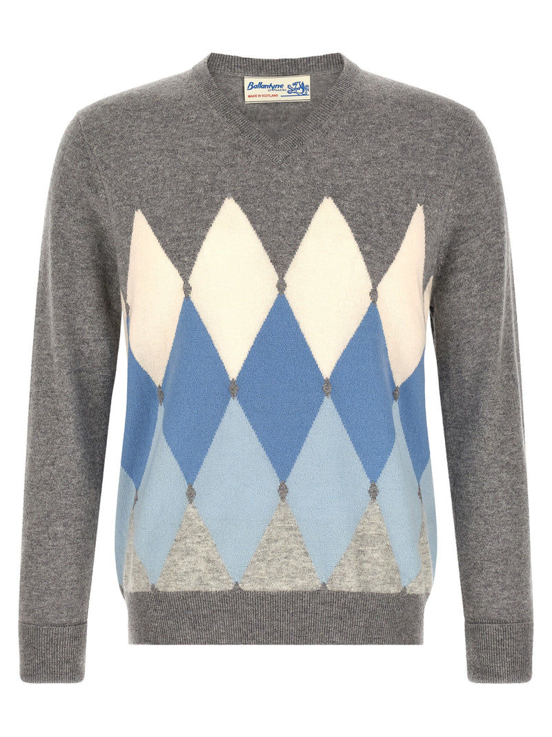 Ballantyne Gray Cashmere Cardigan - Timeless Elegance