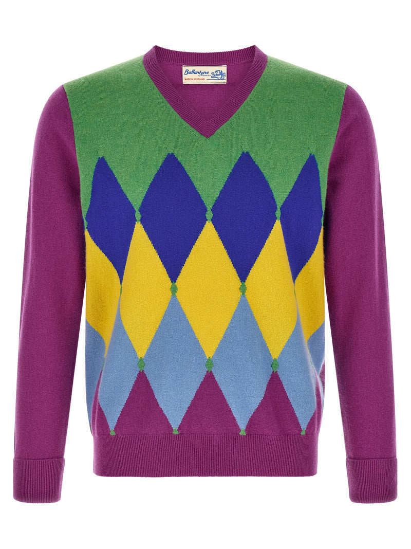 Ballantyne Purple Cashmere Cardigan - Luxury Knitwear