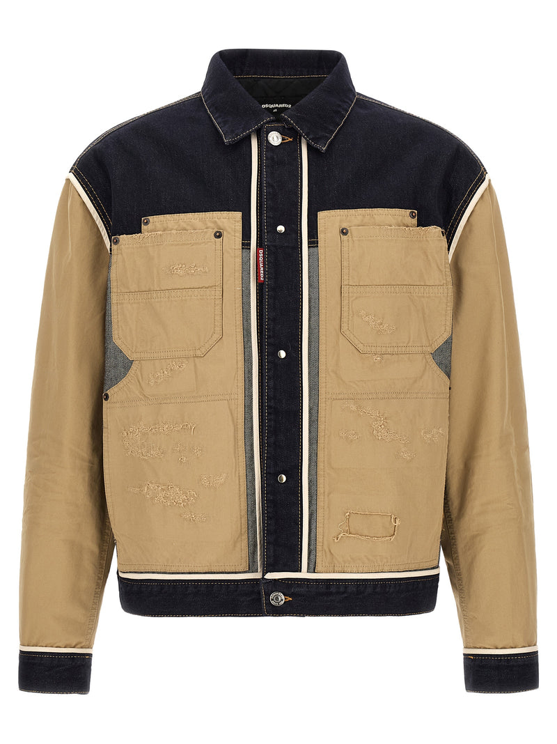 Dsquared² Beige Cotton Denim Jacket - Stylish Casual Outerwear