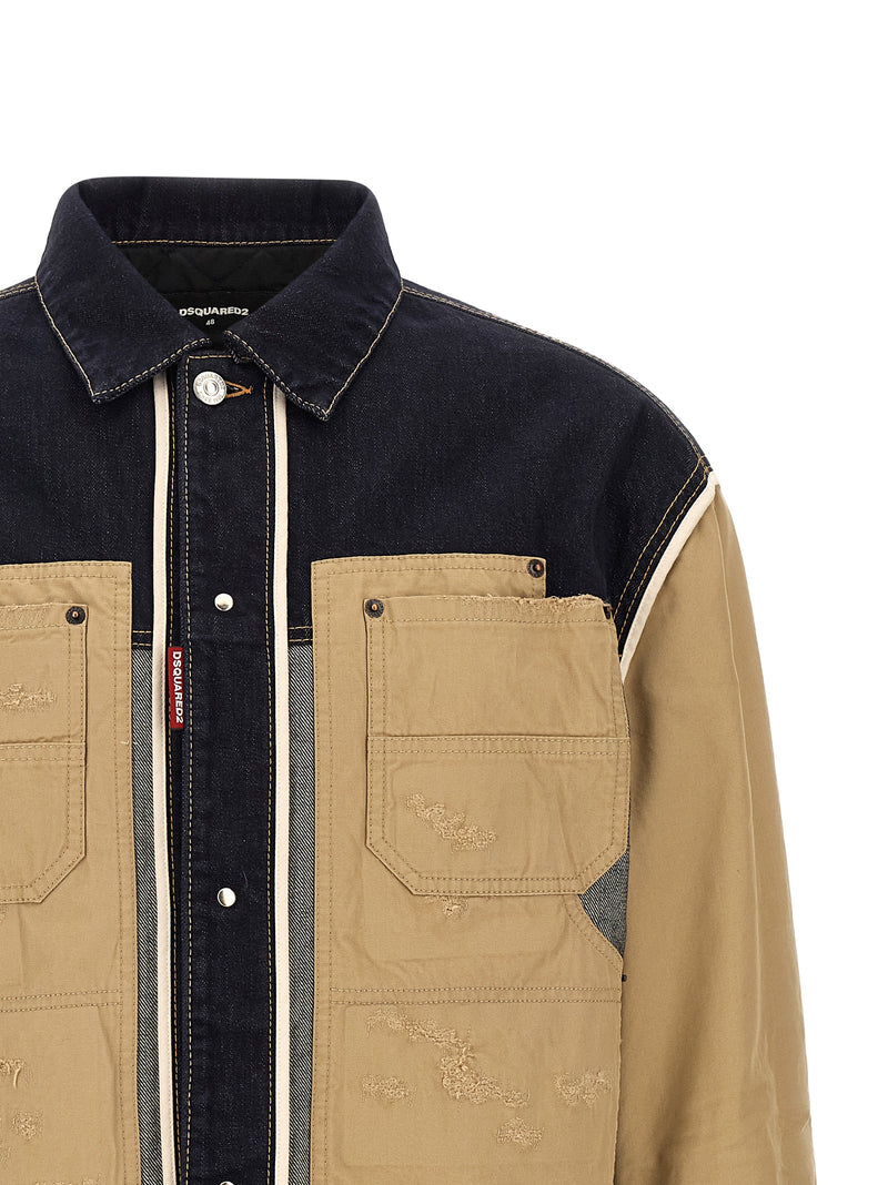 Dsquared² Beige Cotton Denim Jacket - Stylish Casual Outerwear