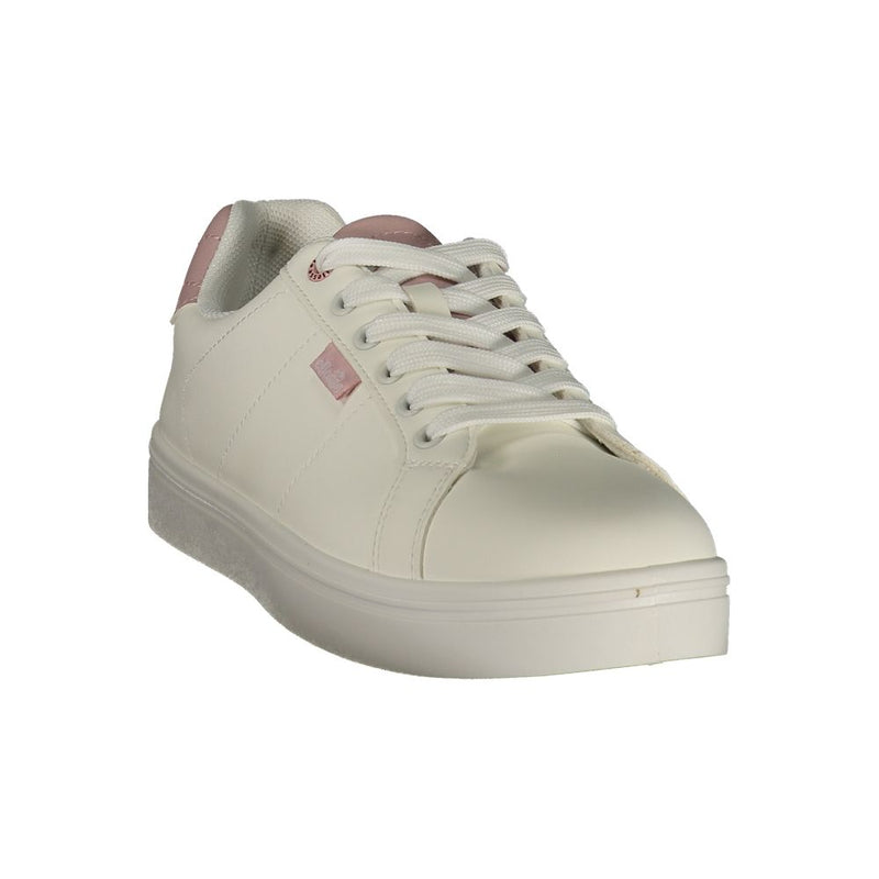 Ellesse White Polyurethane Women's Sneaker with Pink Details