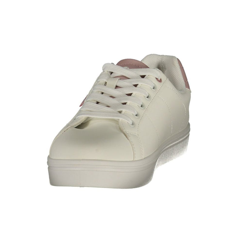 Ellesse White Polyurethane Women's Sneaker with Pink Details