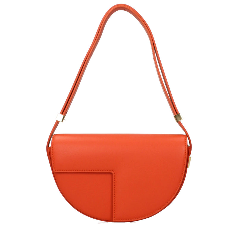Patou Orange Leather Shoulder Bag - Stylish & Versatile
