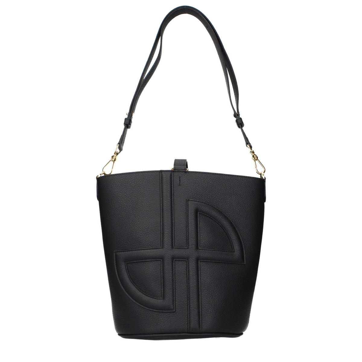 Patou Black Leather Crossbody Bag