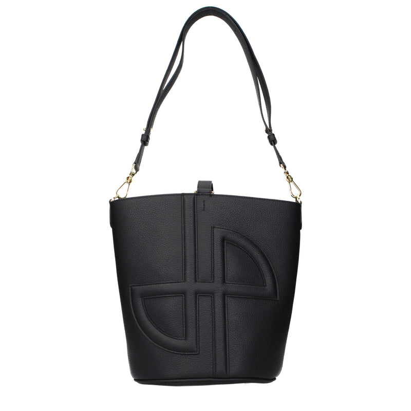 Patou Black Leather Crossbody Bag - Stylish & Versatile