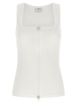 Courrèges White Cotton Sleeveles T-Shirt