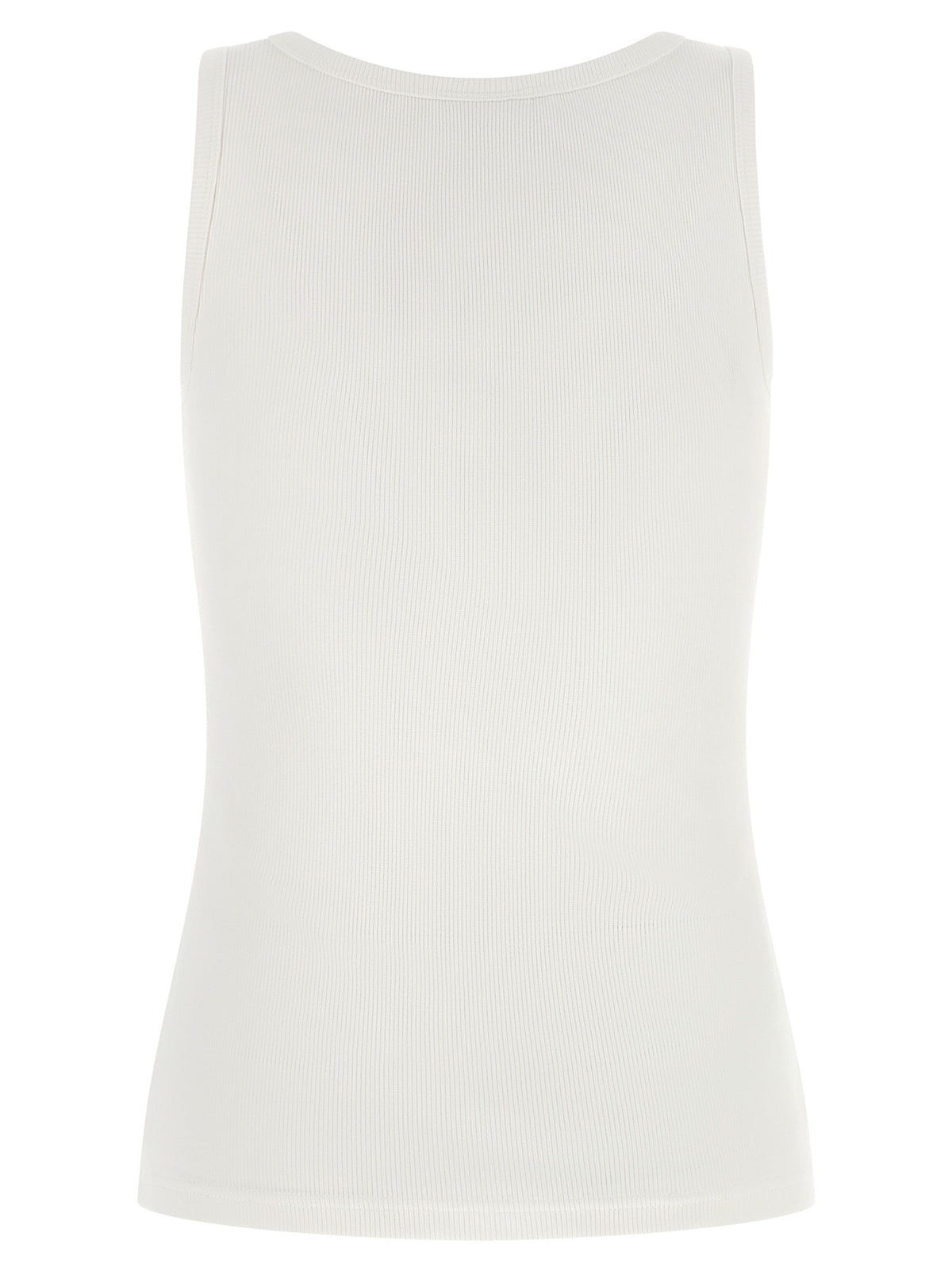 Courrèges White Cotton Sleeveles T-Shirt