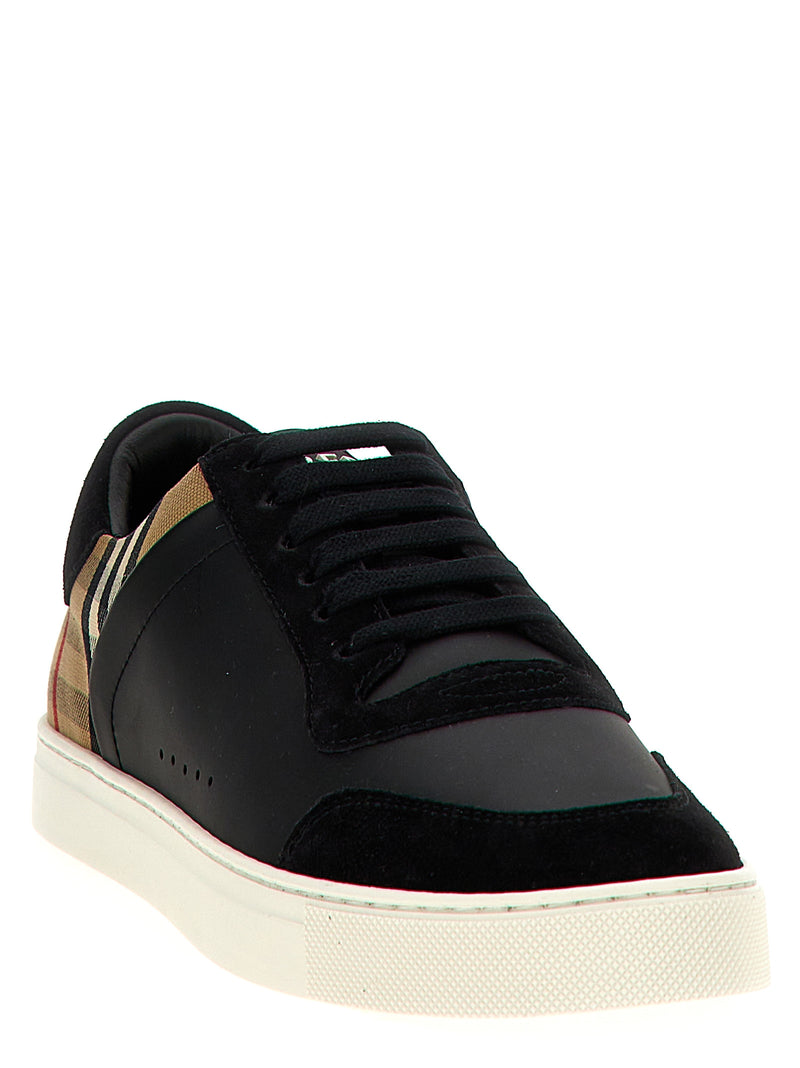 Burberry Black Calfskin Low Top Sneakers for Men