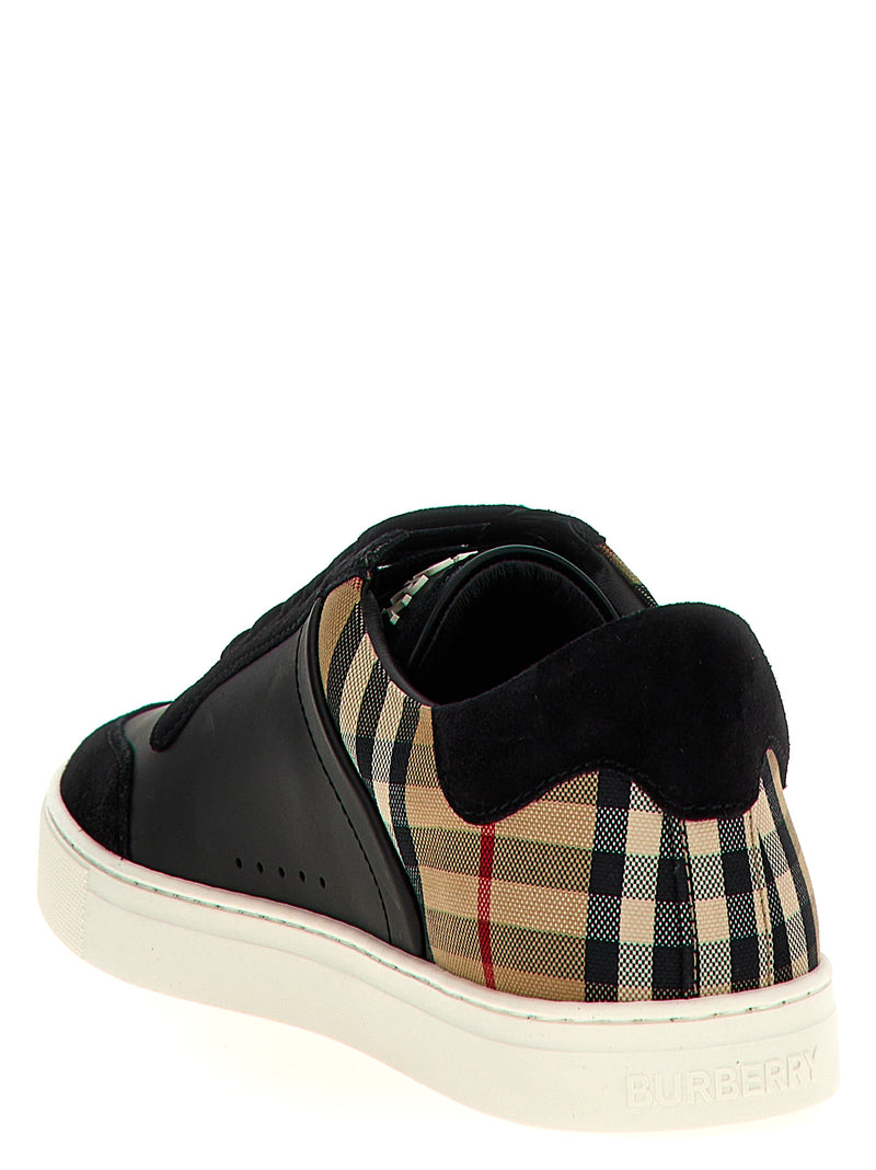Burberry Black Calfskin Low Top Sneakers for Men