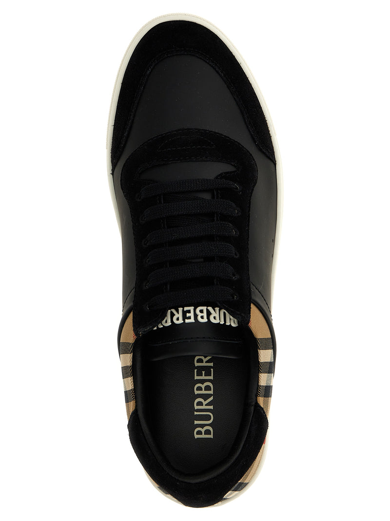 Burberry Black Calfskin Low Top Sneakers for Men