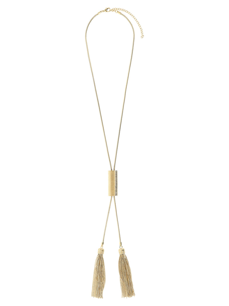 Balmain Gold Brass Necklace - Elegant Long Design