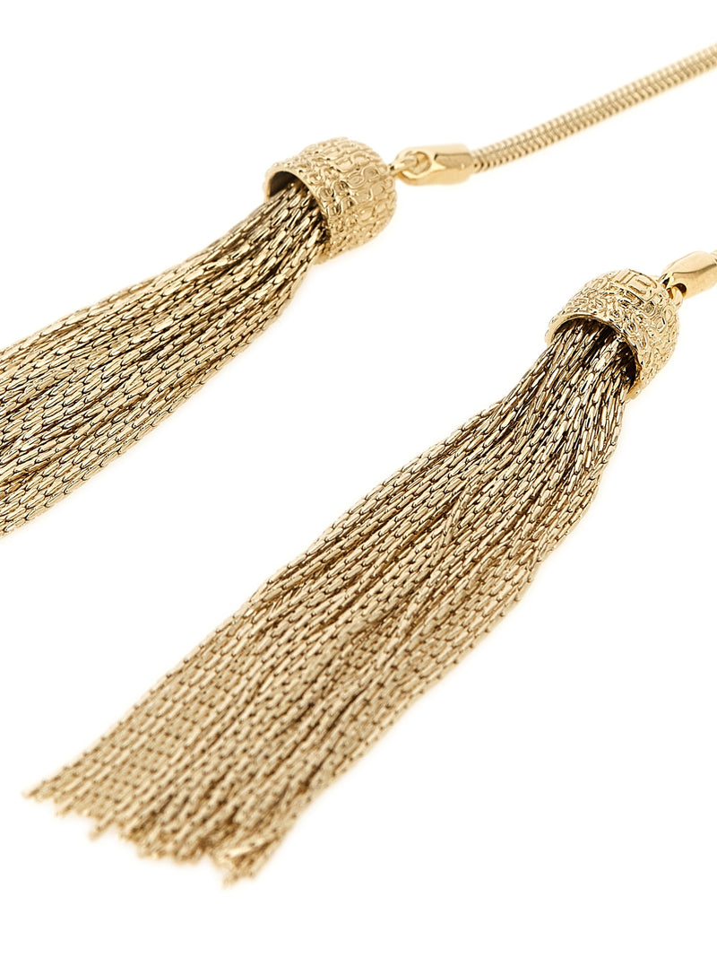 Balmain Gold Brass Necklace - Elegant Long Design