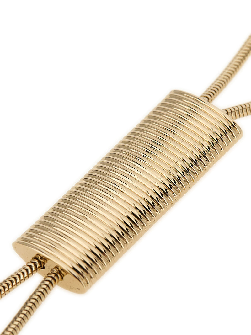 Balmain Gold Brass Necklace - Elegant Long Design