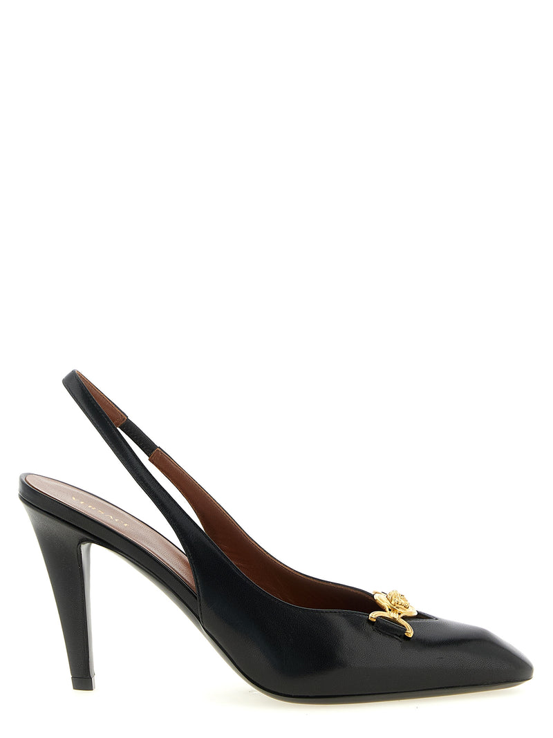 Versace Black Lamb Leather High Heel Pumps for Women