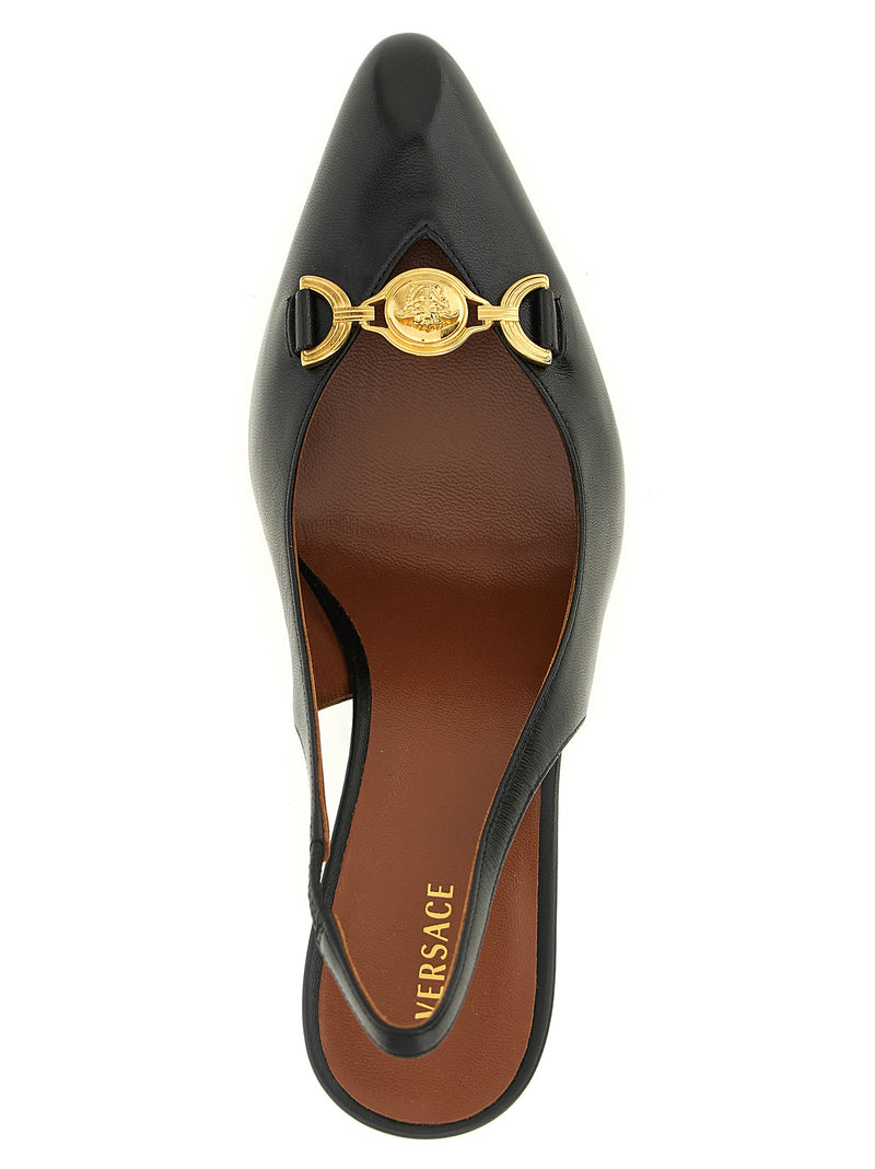 Versace Black Lamb Leather High Heel Pumps for Women