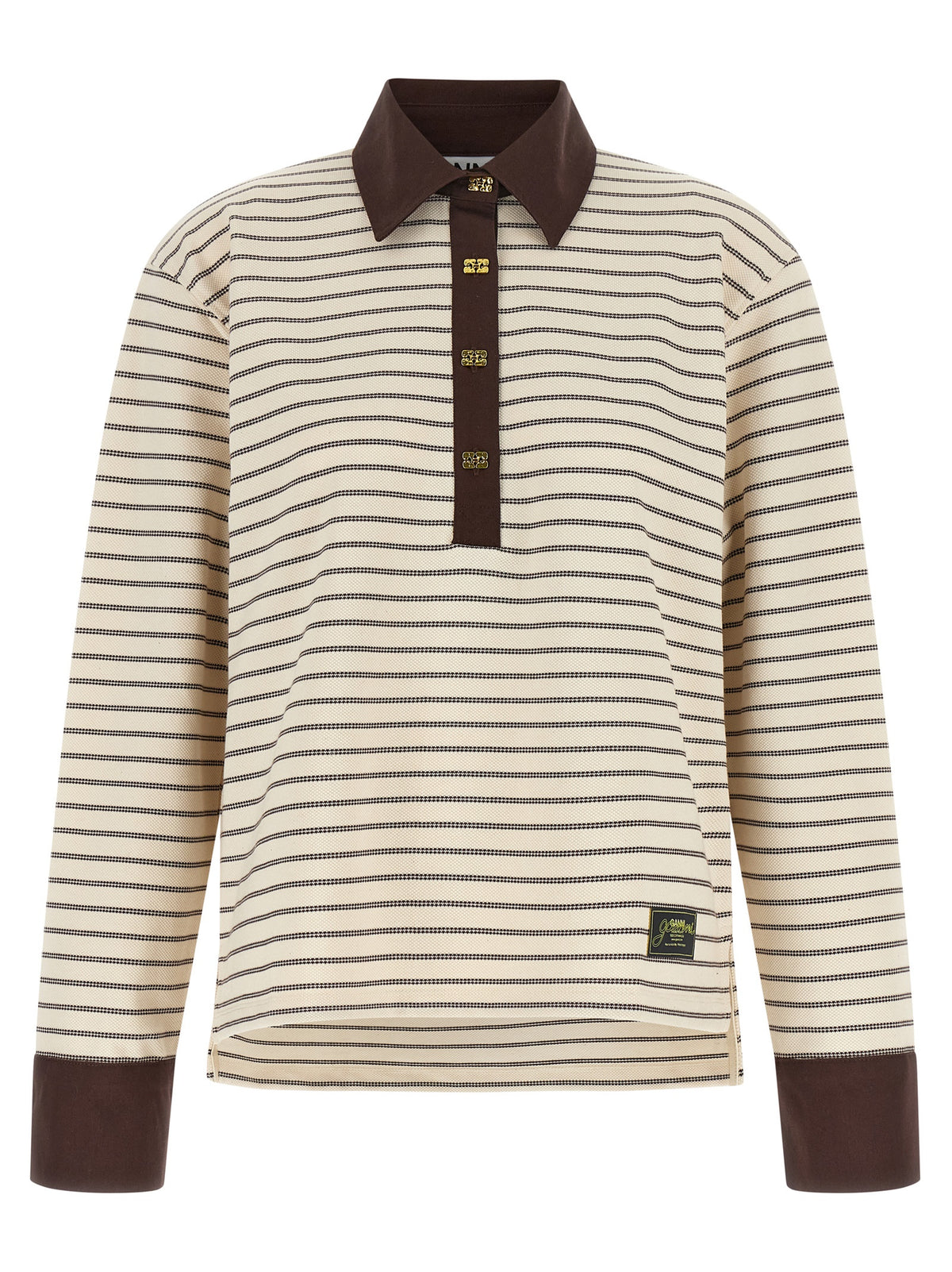 Ganni Brown Cotton Cardigan