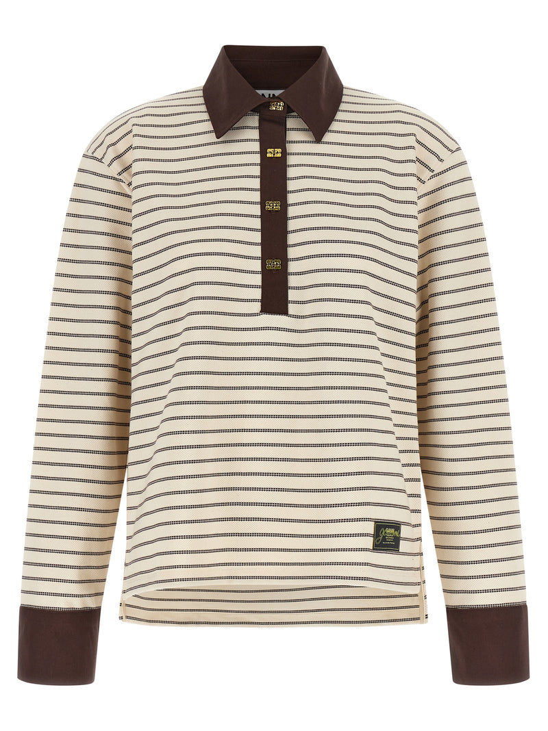 Ganni Brown Cotton Cardigan - Modern Minimalism