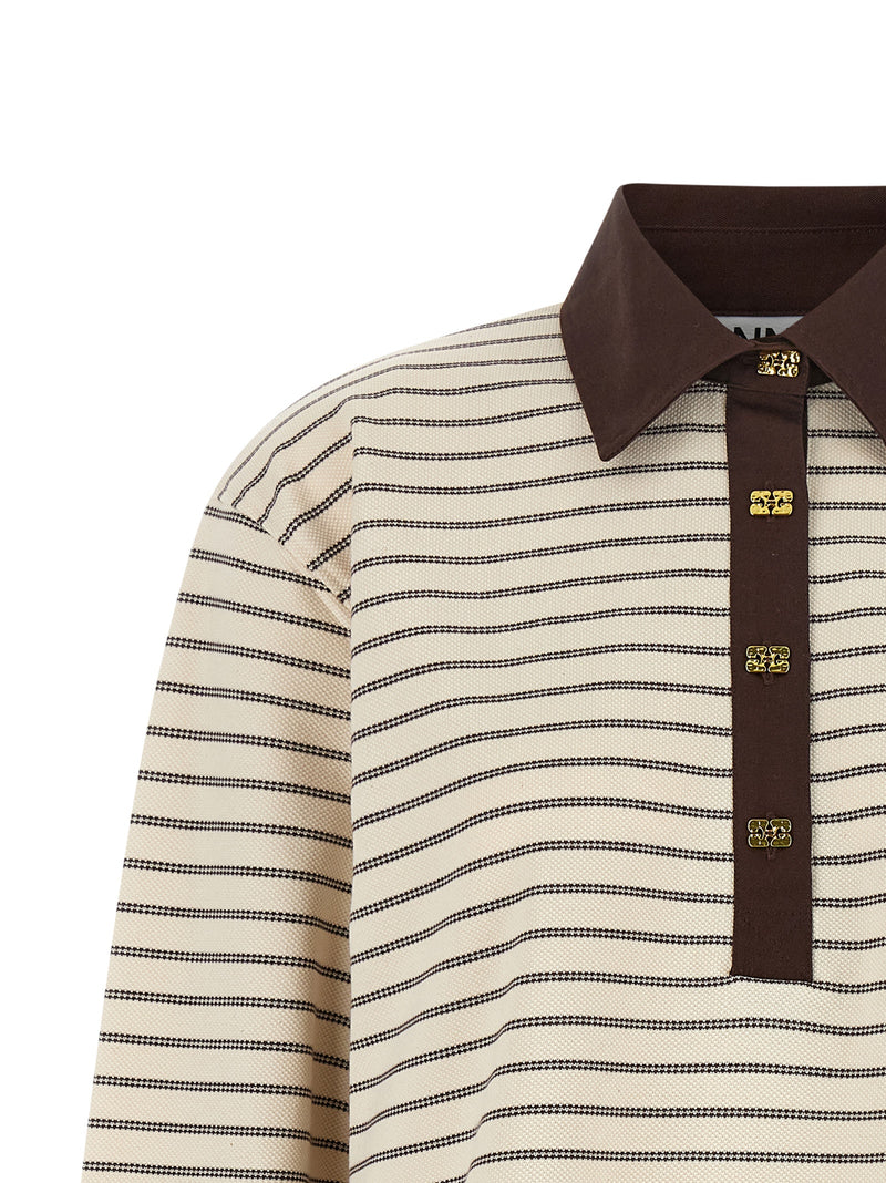 Ganni Brown Cotton Cardigan - Modern Minimalism