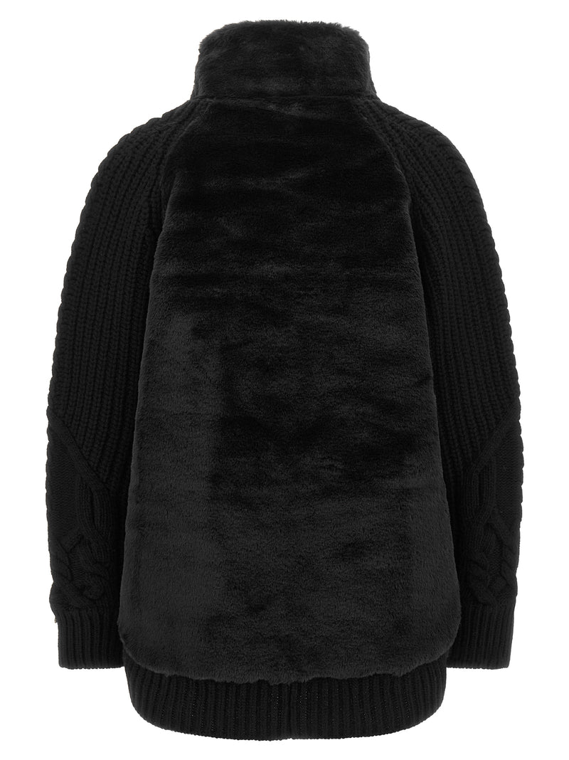 Herno Black Wool Cardigan - Luxury Knitwear for Women