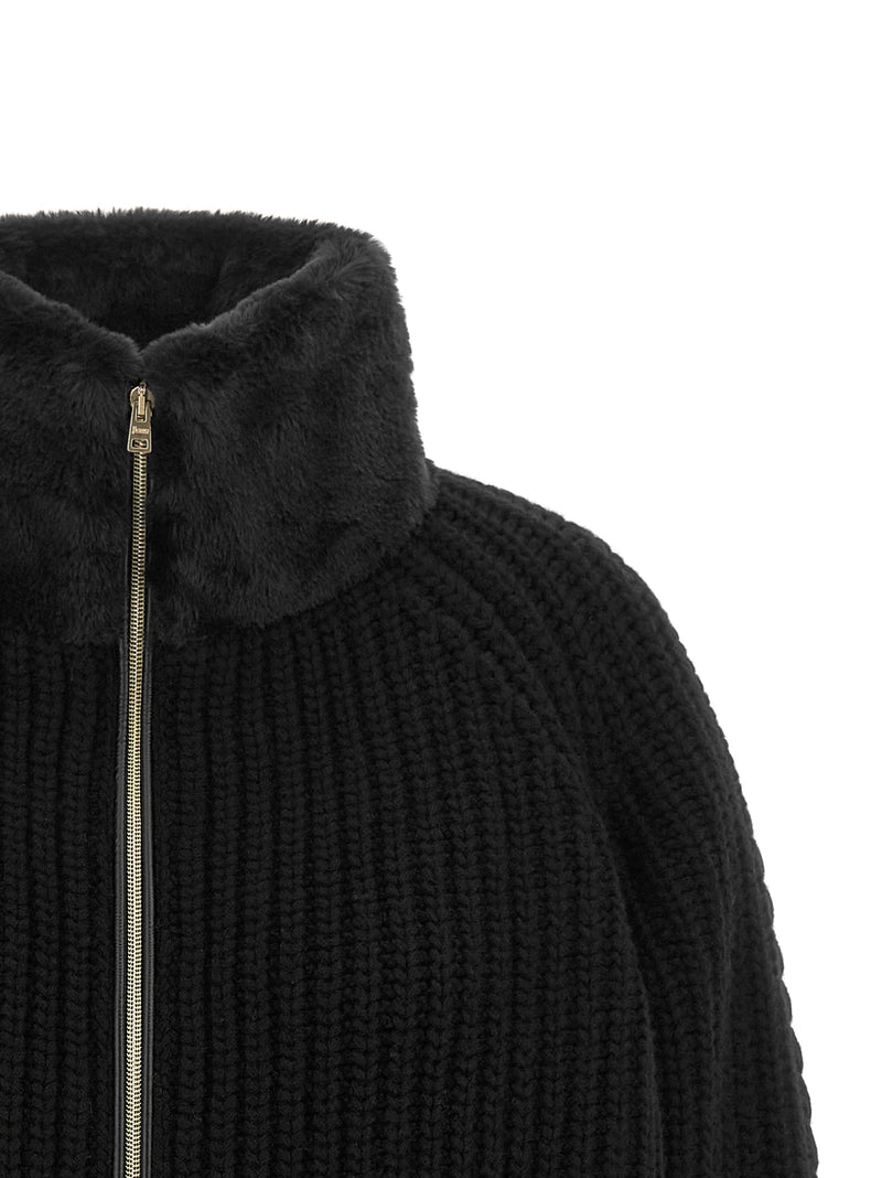 Herno Black Wool Cardigan - Luxury Knitwear for Women