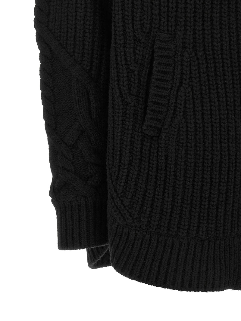 Herno Black Wool Cardigan - Luxury Knitwear for Women