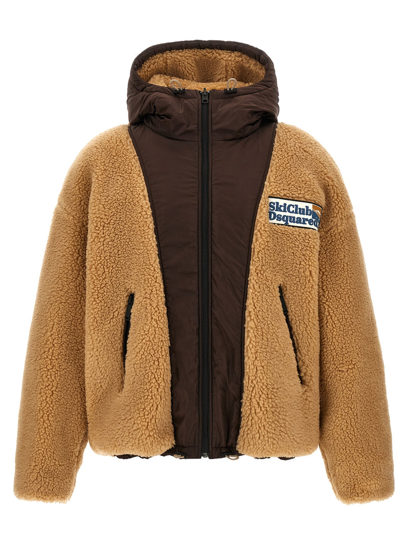 Dsquared² Brown Polyester Reversible Bomber Jacket