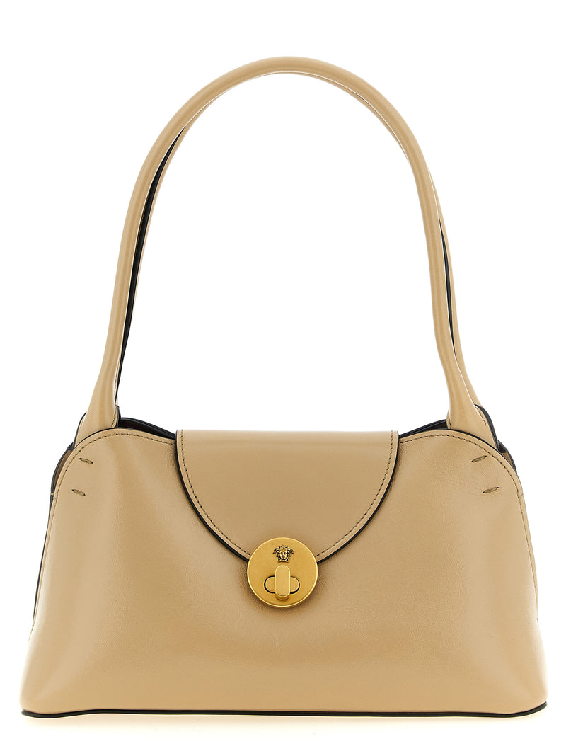 Versace Beige Calfskin Shoulder Bag - Elegant Women's Accessory