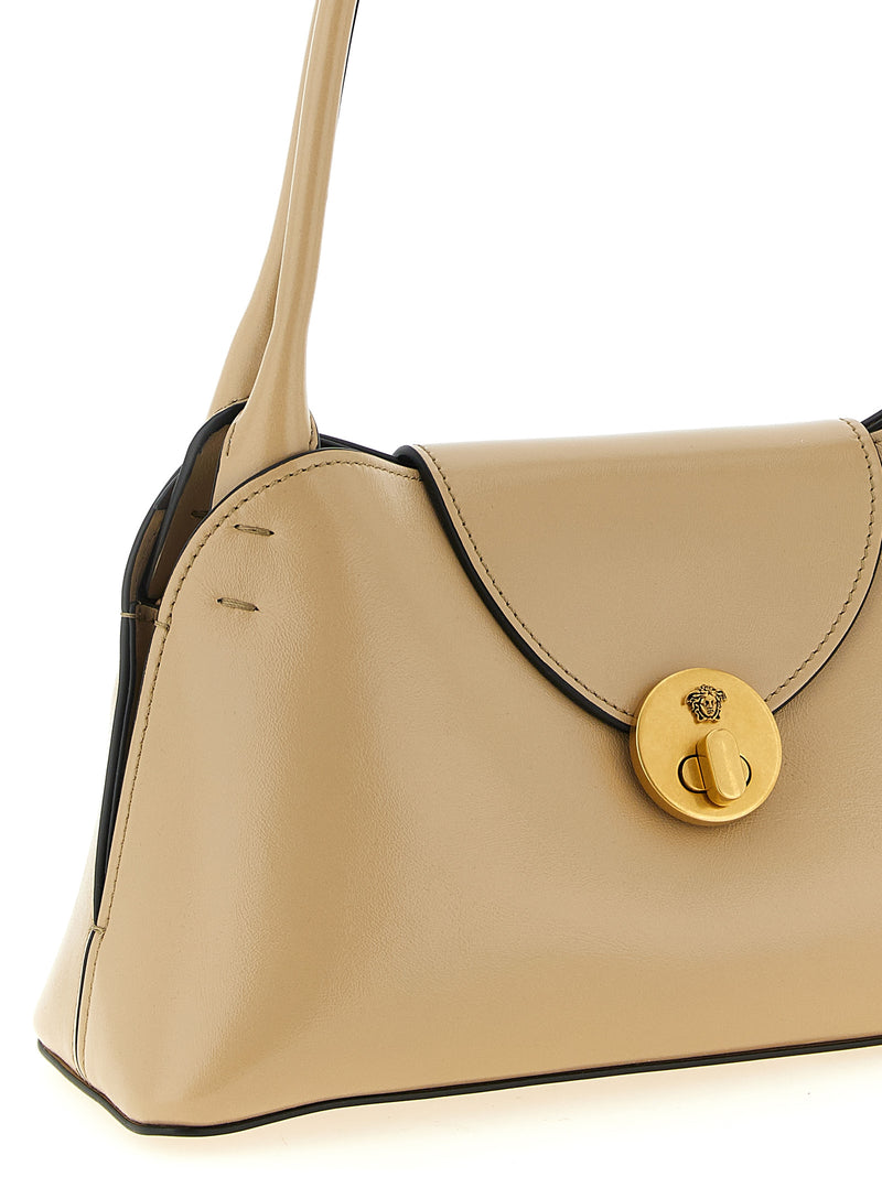 Versace Beige Calfskin Shoulder Bag - Elegant Women's Accessory