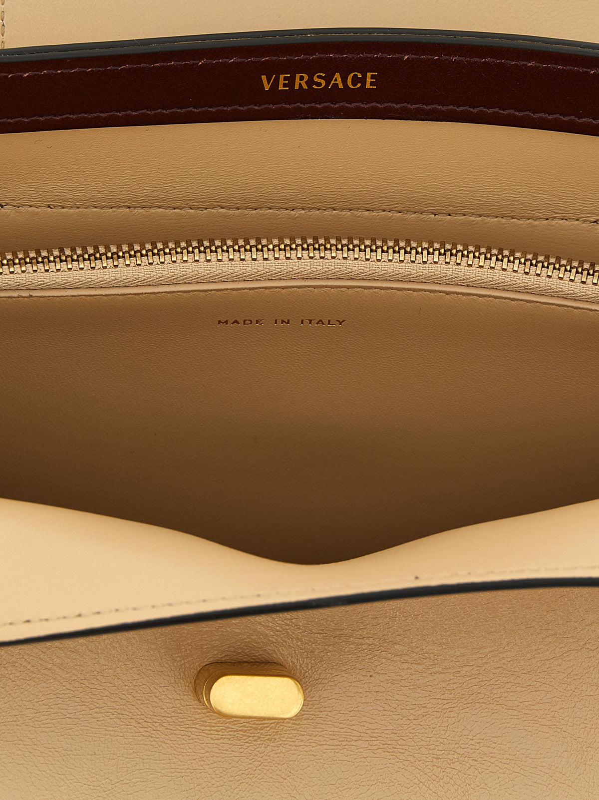 Versace Beige Calfskin Shoulder Bag