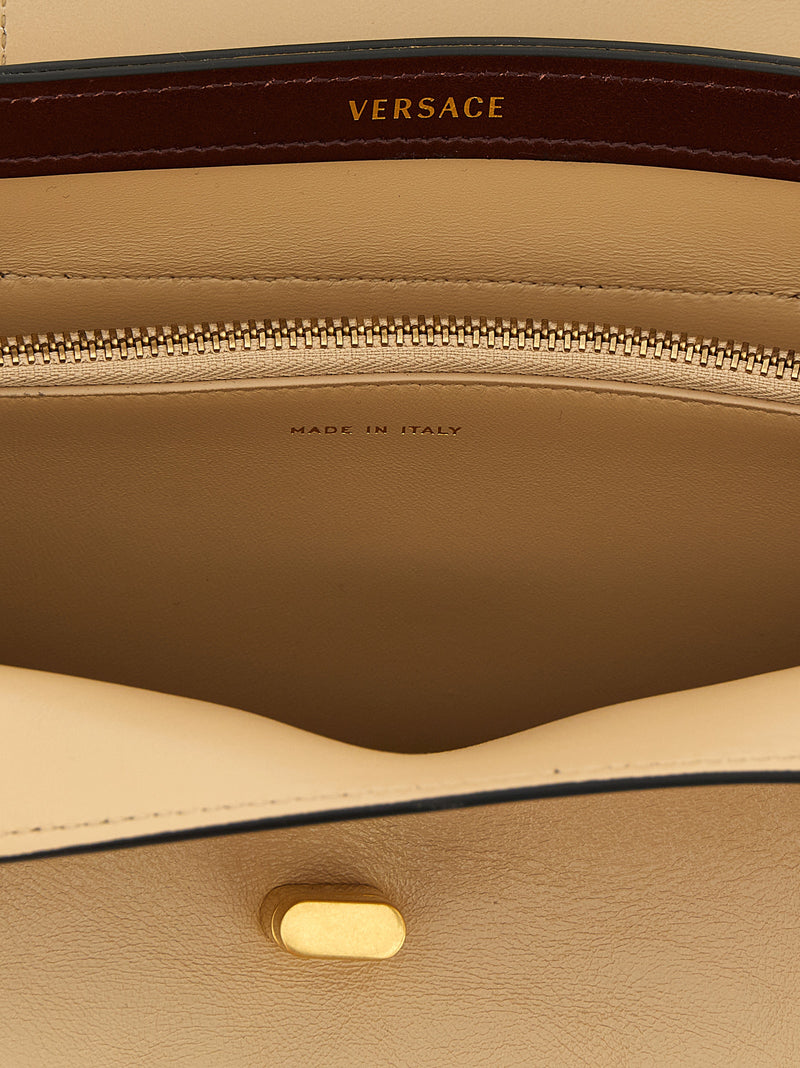 Versace Beige Calfskin Shoulder Bag - Elegant Women's Accessory