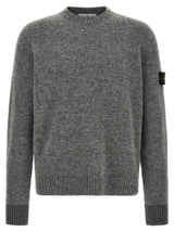 Stone Island Gray Wool Cardigan
