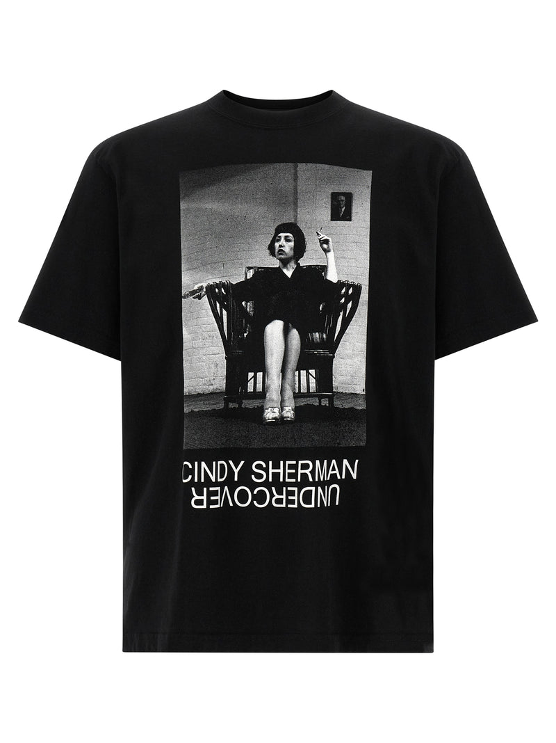 Undercover Black Cotton T-Shirt with Cindy Sherman Print