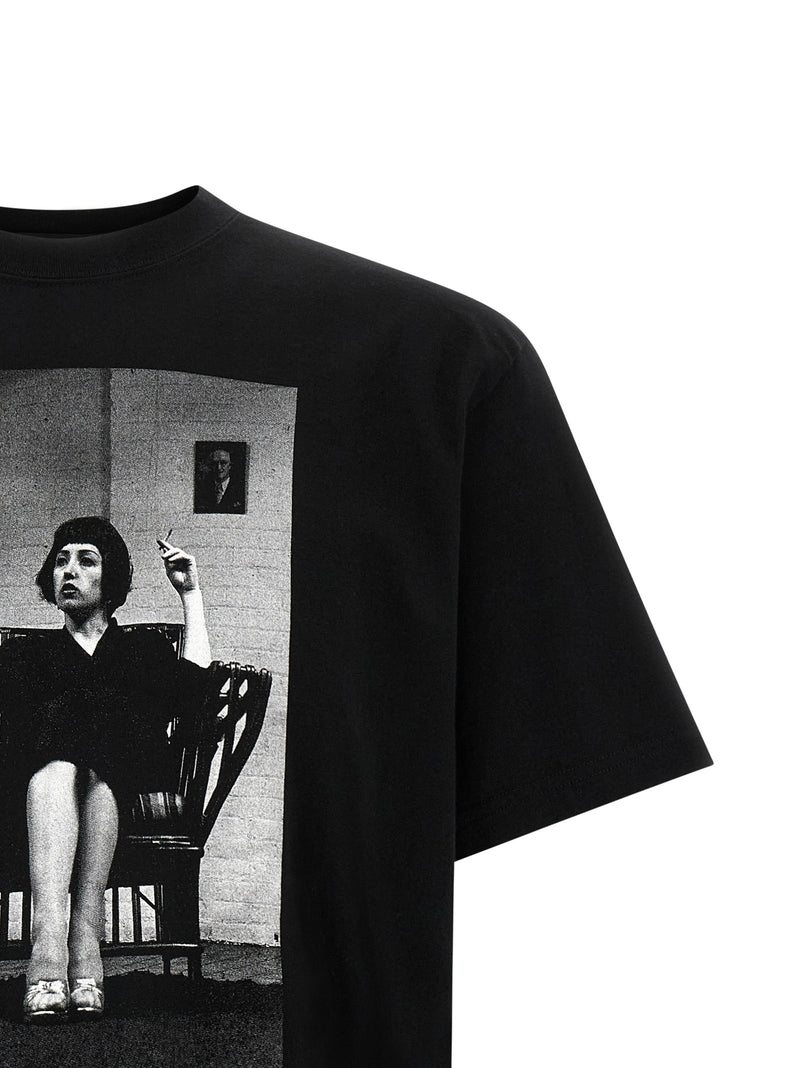 Undercover Black Cotton T-Shirt with Cindy Sherman Print