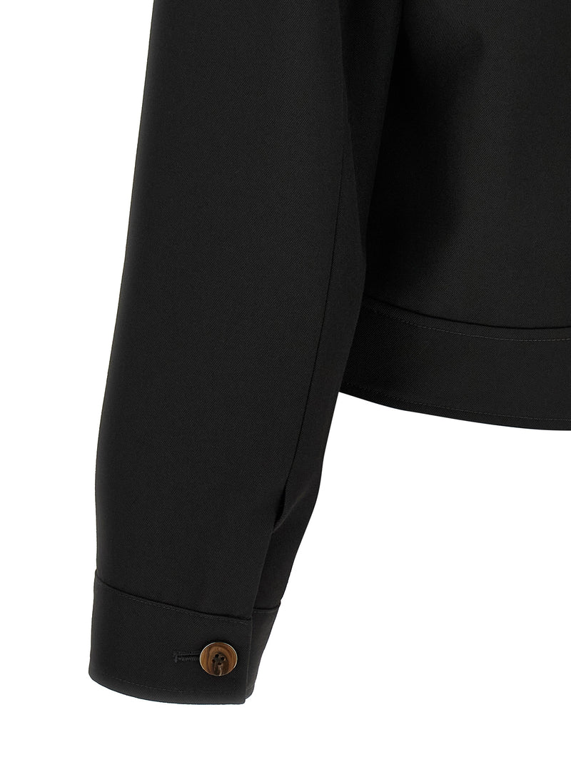 Amiri Black Polyester Full-Length Jacket - Western Style