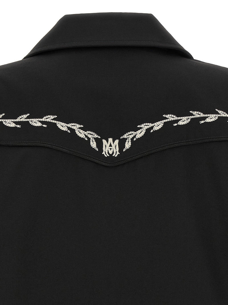 Amiri Black Polyester Full-Length Jacket - Western Style