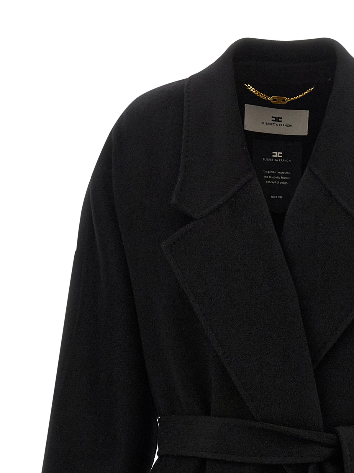 Elisabetta Franchi Black Wool Coat