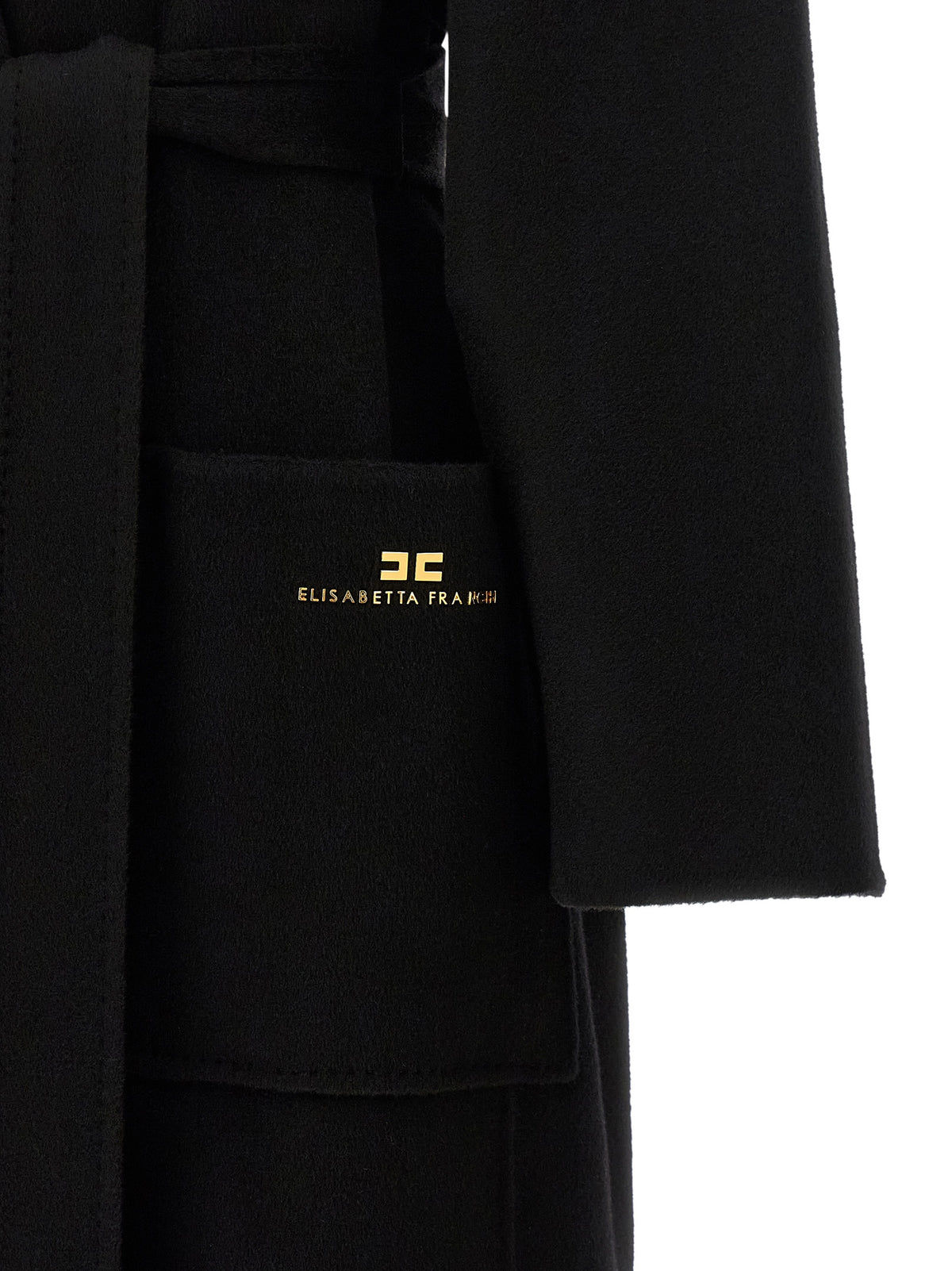 Elisabetta Franchi Black Wool Coat