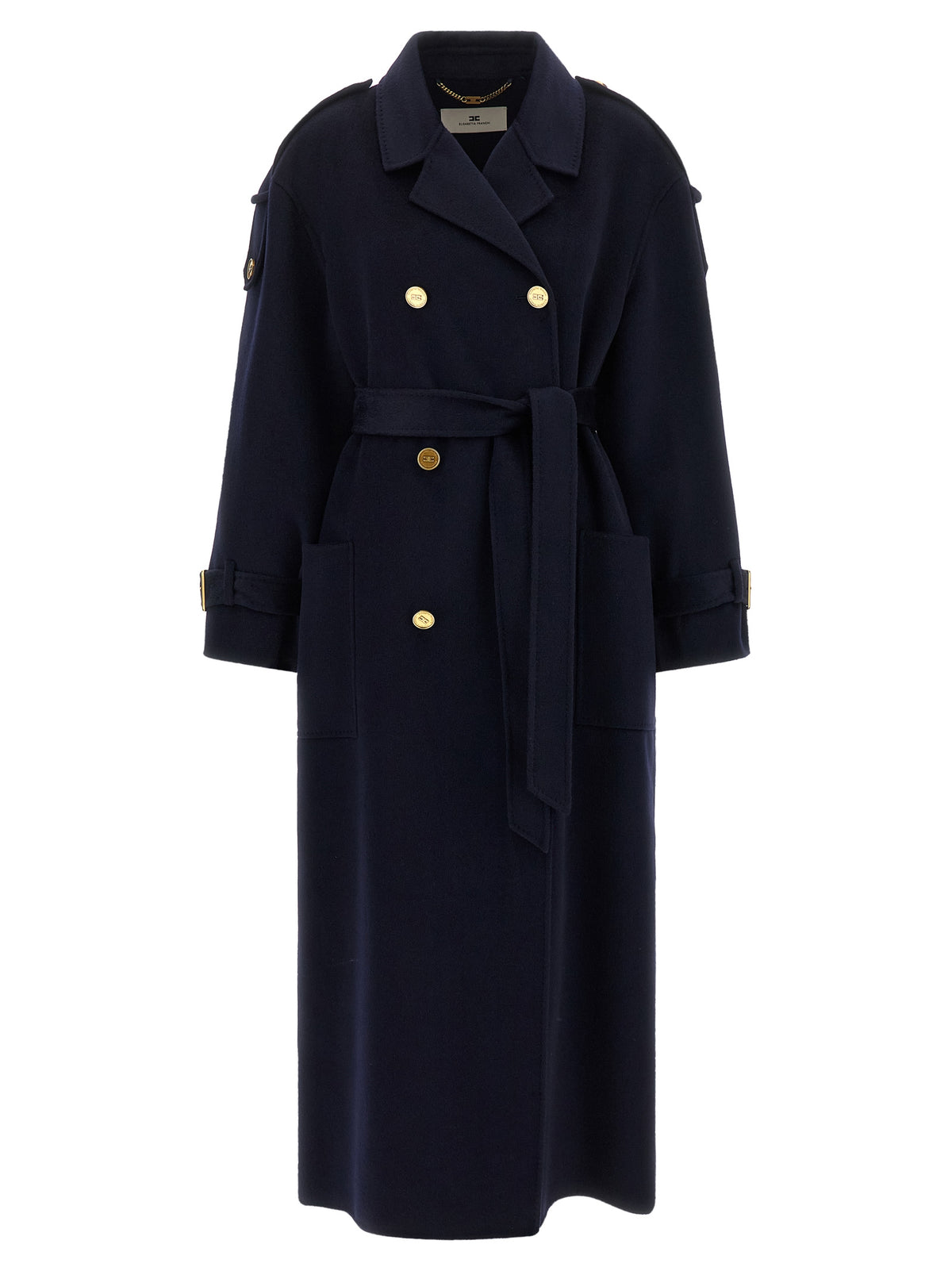 Elisabetta Franchi Blue Wool Coat