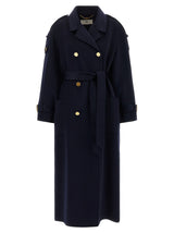Elisabetta Franchi Blue Wool Coat