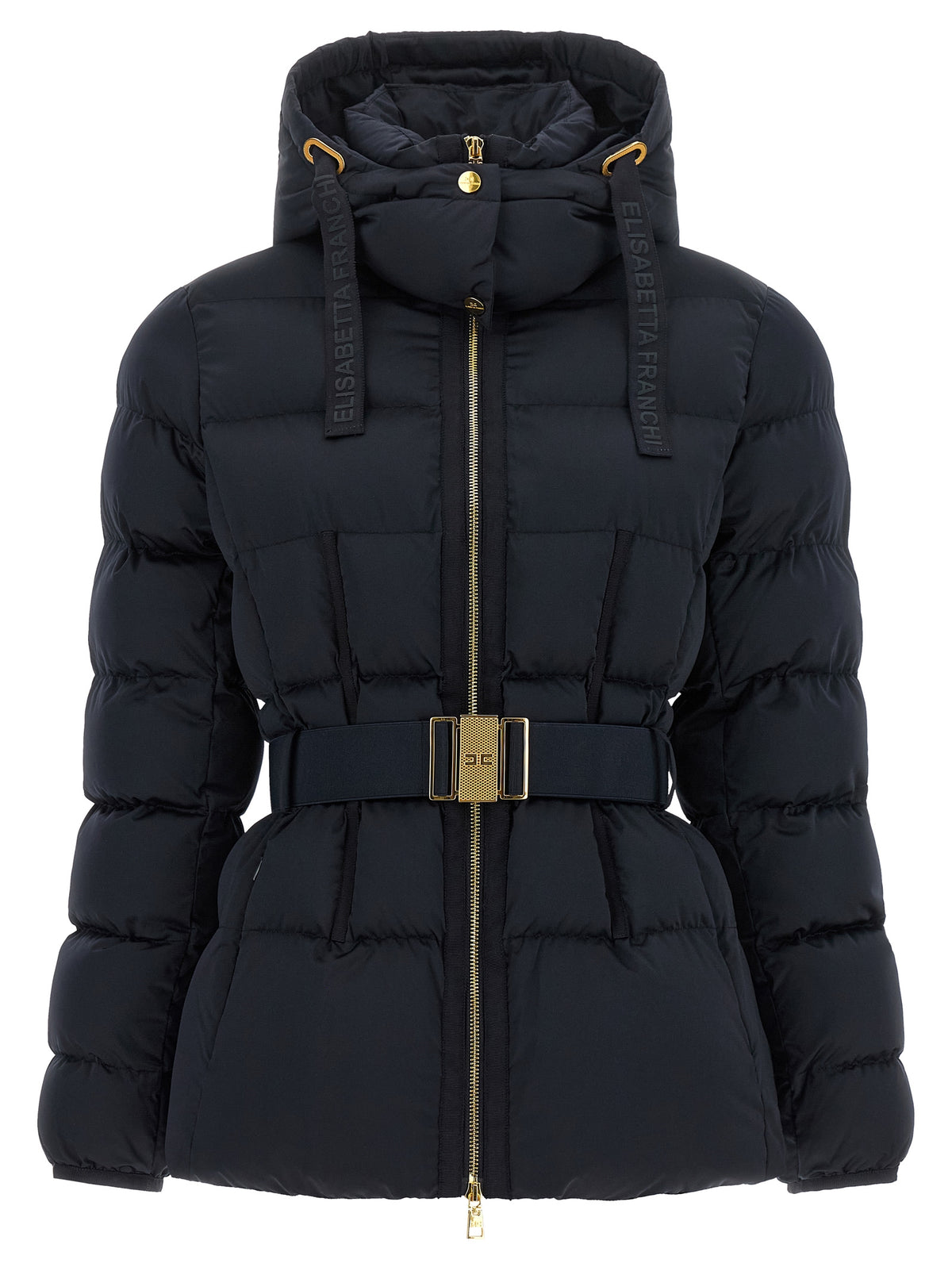 Elisabetta Franchi Black Polyester Full-Length Jacket