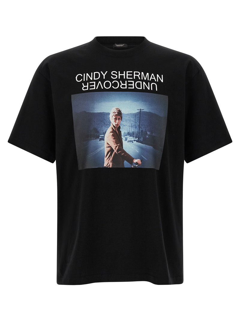 Undercover Black Cotton T-Shirt with Cindy Sherman Print
