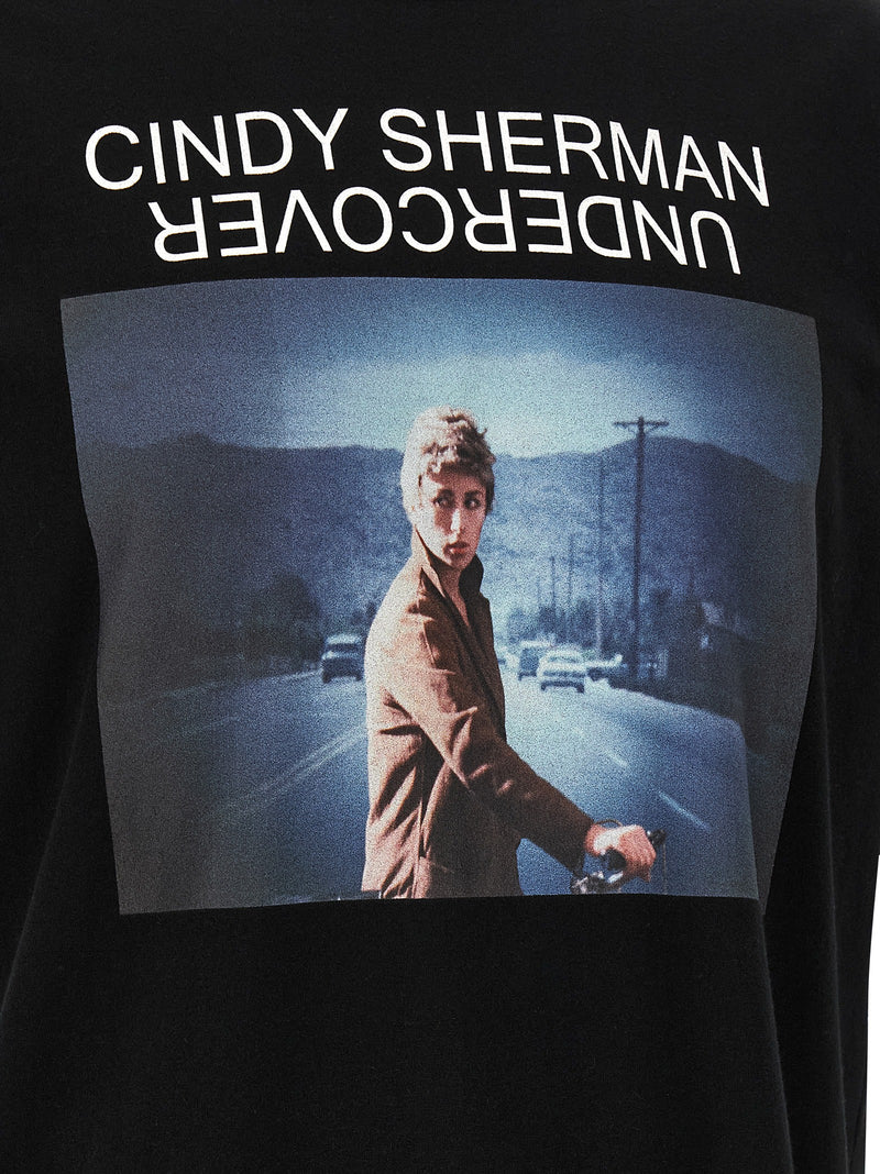 Undercover Black Cotton T-Shirt with Cindy Sherman Print