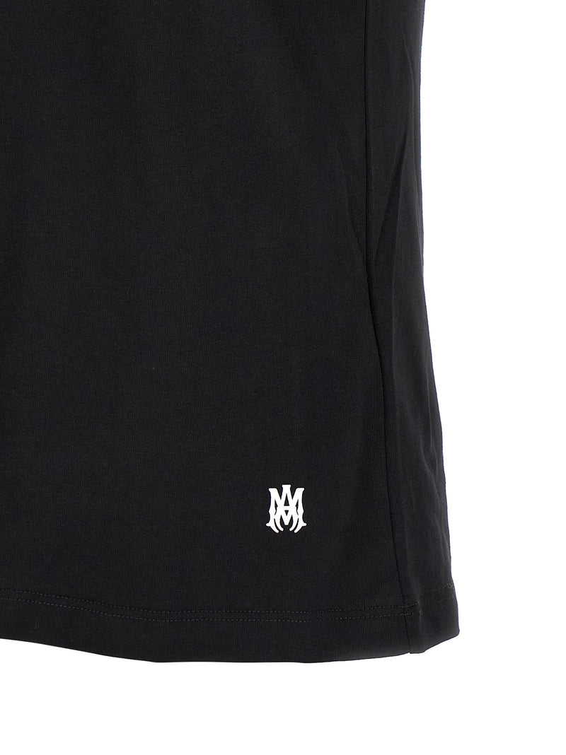 Amiri Staggered Logo Black Cotton T-Shirt