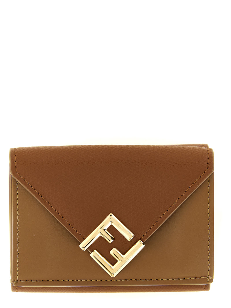 Fendi Brown Calfskin Cardholder - Trifold Mini FF Wallet