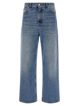 Fendi Blue Cotton Relaxed Fit Jeans