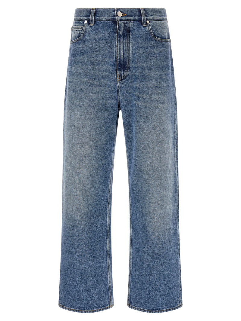 Fendi Blue Cotton Relaxed Fit Jeans for Men