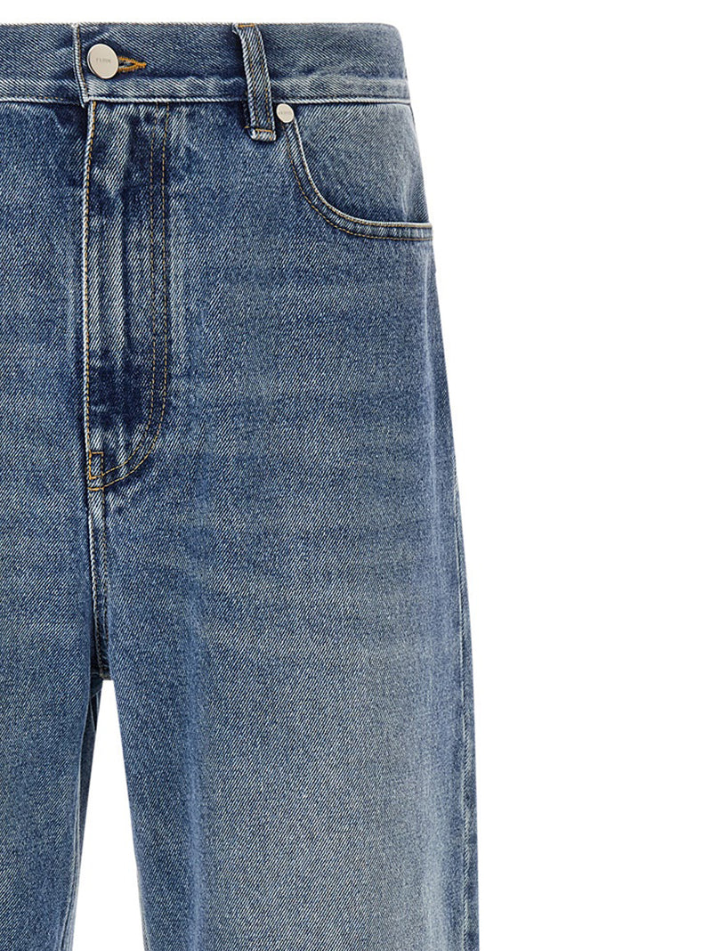 Fendi Blue Cotton Relaxed Fit Jeans for Men