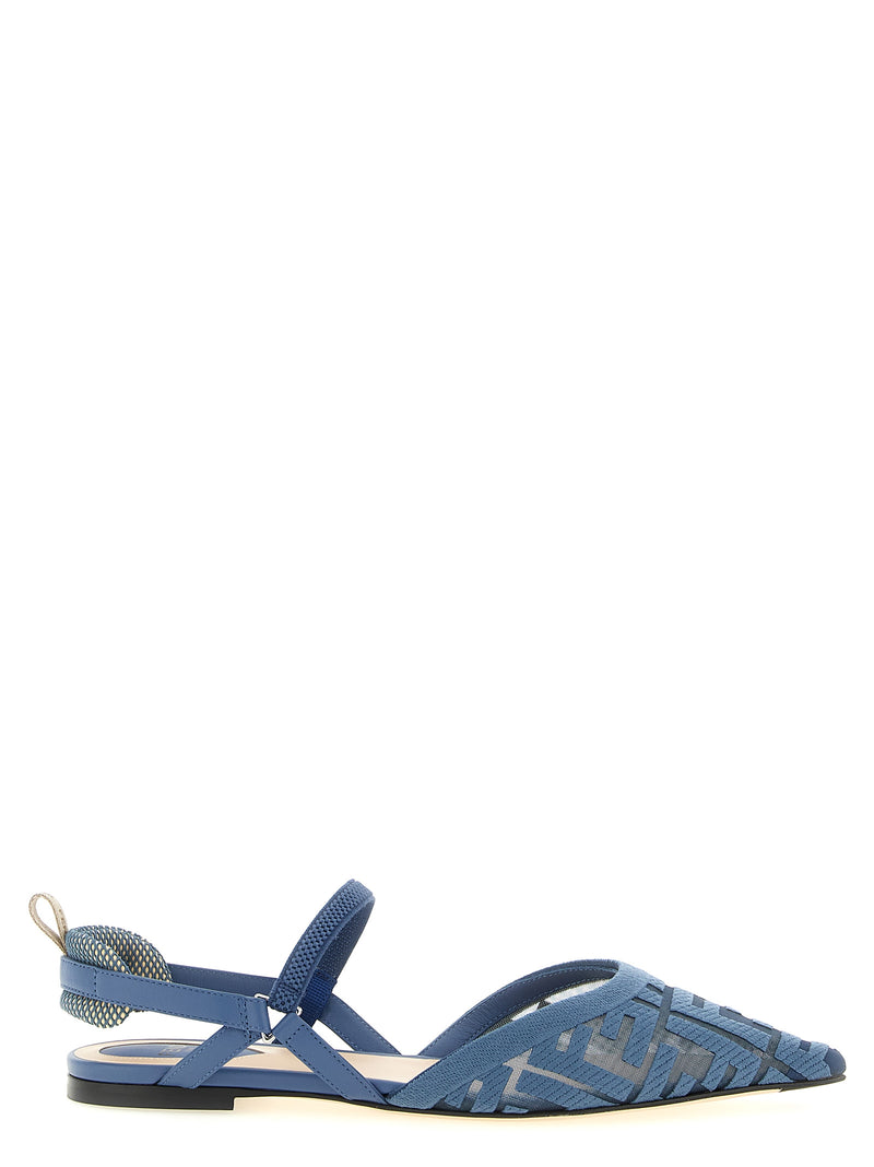 Fendi Colibrì Lite Blue Polyamide Flat Sandals for Women