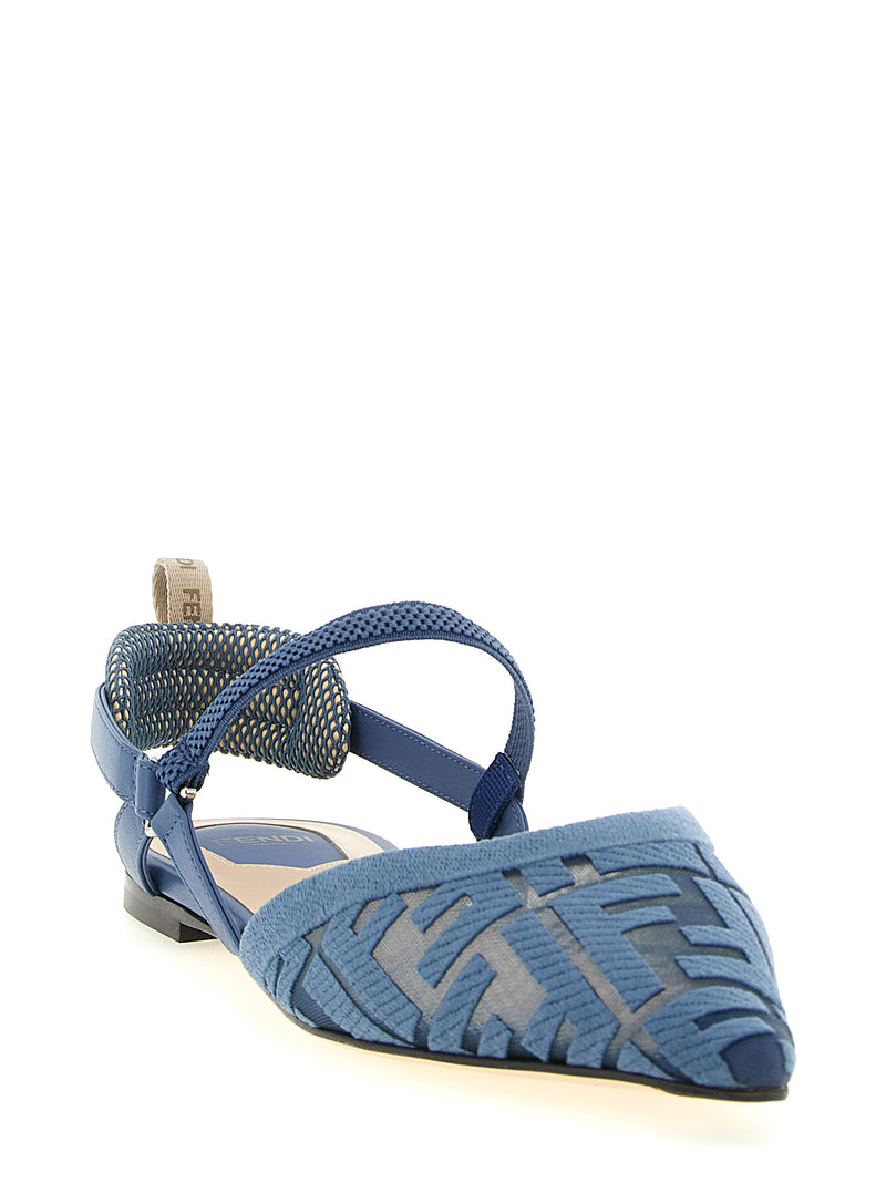 Fendi Colibrì Lite Blue Polyamide Flat Sandals for Women