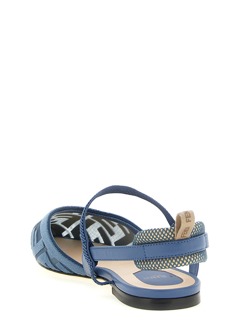 Fendi Colibrì Lite Blue Polyamide Flat Sandals for Women